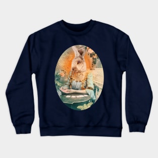 Go Ask Alice White Rabbit blue orange Crewneck Sweatshirt